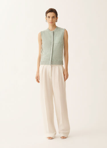 Fabiana Filippi Cropped vest in mouliné yarn, Ghirri green Ghirri Green MAD266F112L7450000