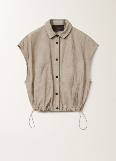 Fabiana Filippi Pleated suede bomber jacket, clay CLAY PLD275F672L3580000