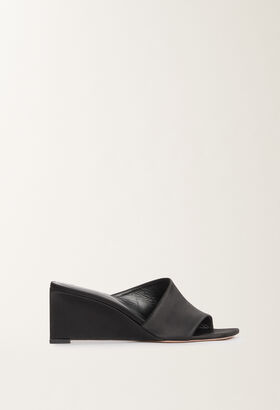 Fabiana Filippi STRETCH SATIN WEDGED MULES BROWN ASD265A902L2540000