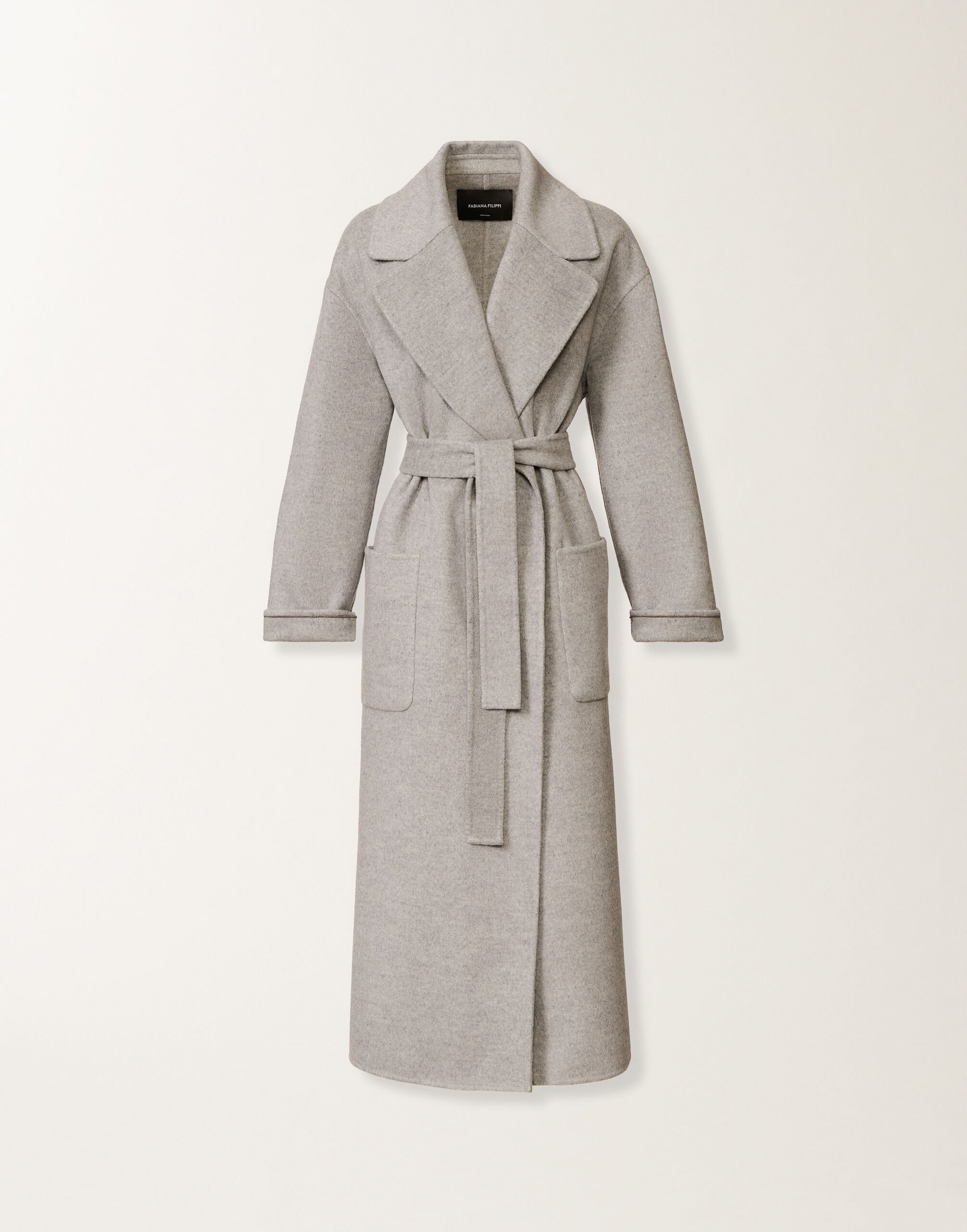 Fabiana Filippi Double-faced wool and cashmere coat, rock Grey CTD225F680L6390000