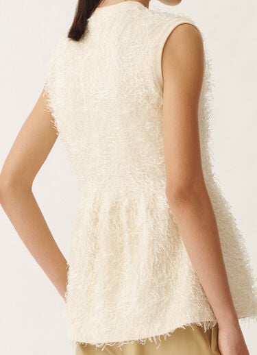 Fabiana Filippi Frayed-effect viscose sweater, putty WHITE MAD265F142L1660000