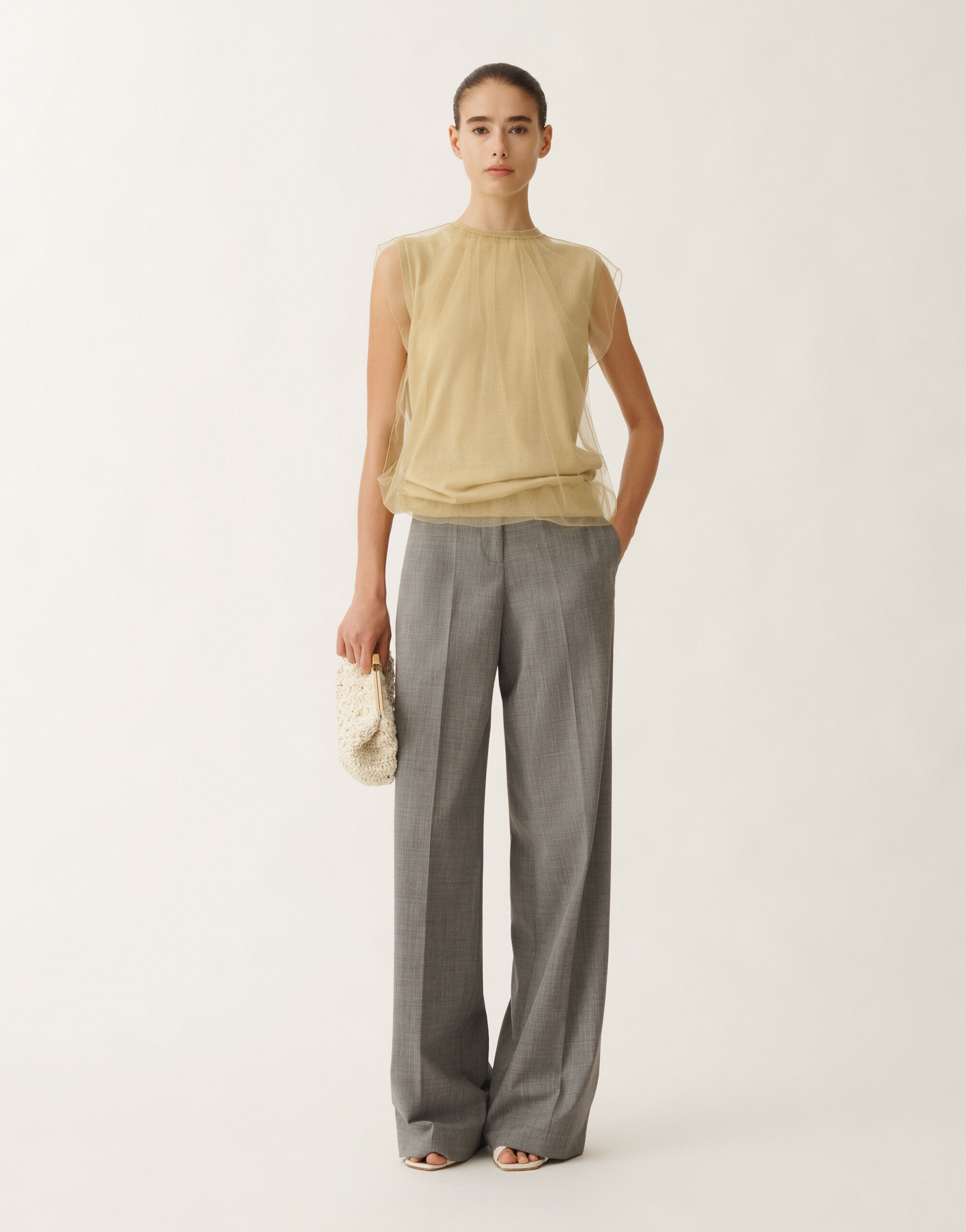 Fabiana Filippi Cashmere and silk vest top, gold YELLOW MAD265F024L2940000