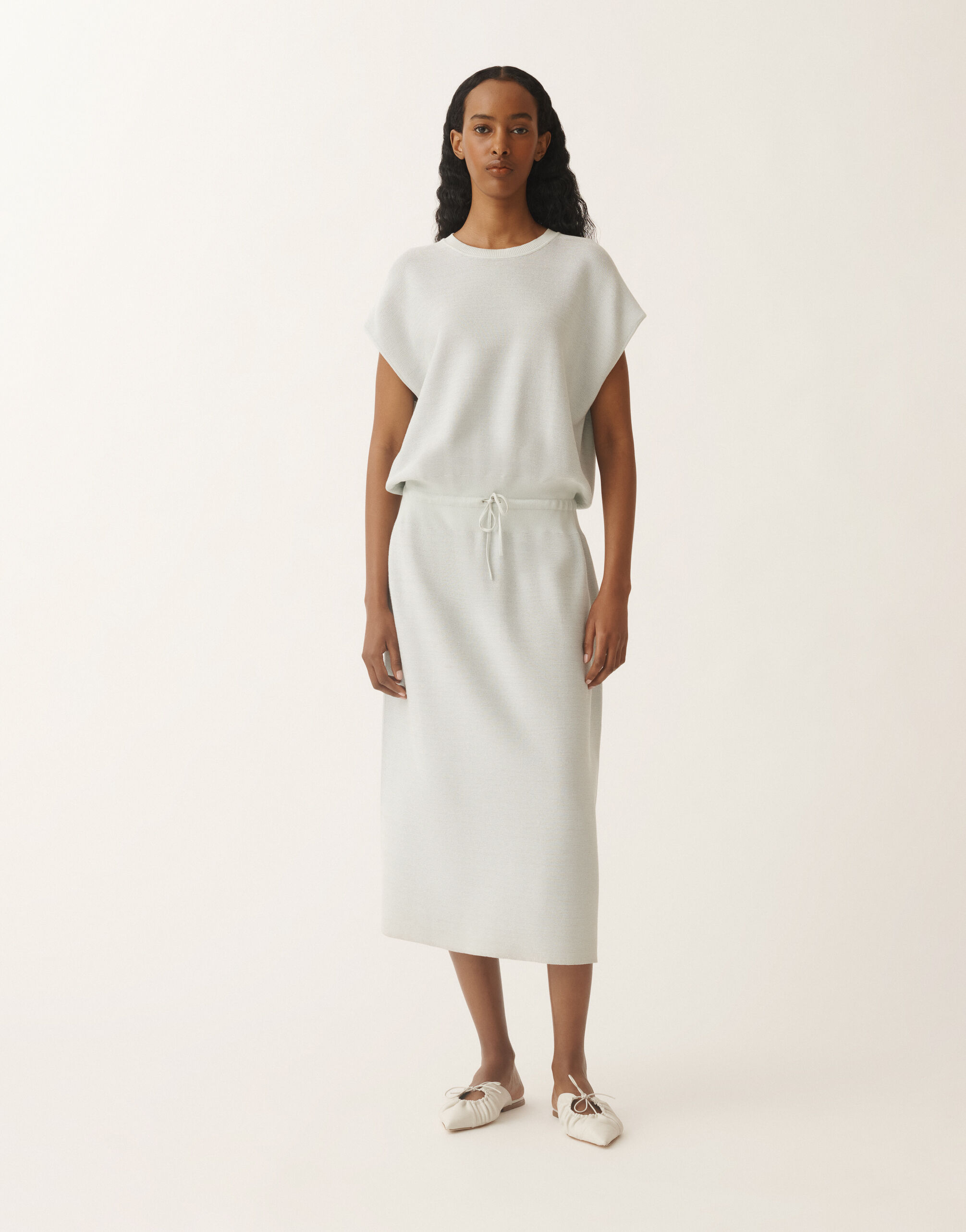 Fabiana Filippi Cotton dress with lurex, aqua green AQUAGREEN ABD275F625L2330000