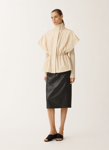 Fabiana Filippi Kurzes Cape aus Funktionstaft, vanillefarben WEISS CTD265F255L2950000