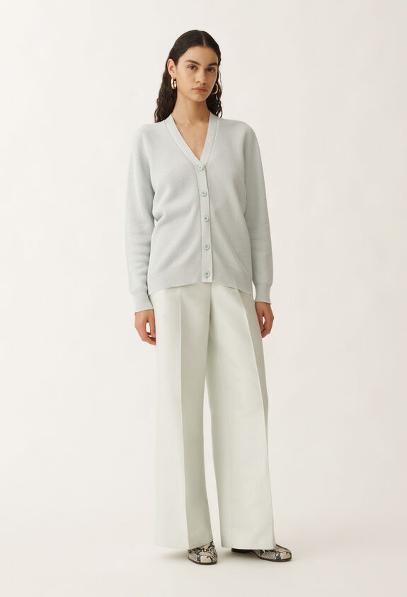 Fabiana Filippi Organic cotton and lurex cardigan, aqua green AQUAGREEN MAD275F496L4520000