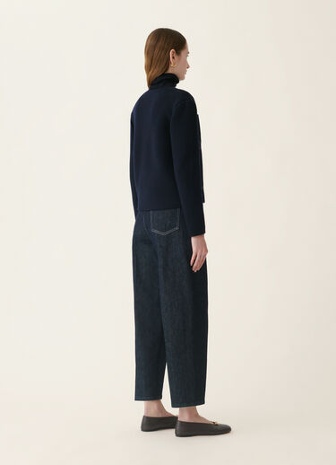 Fabiana Filippi Blouson en denim et maille, bleu nuit Bleu nuit GCD216F160M3580000