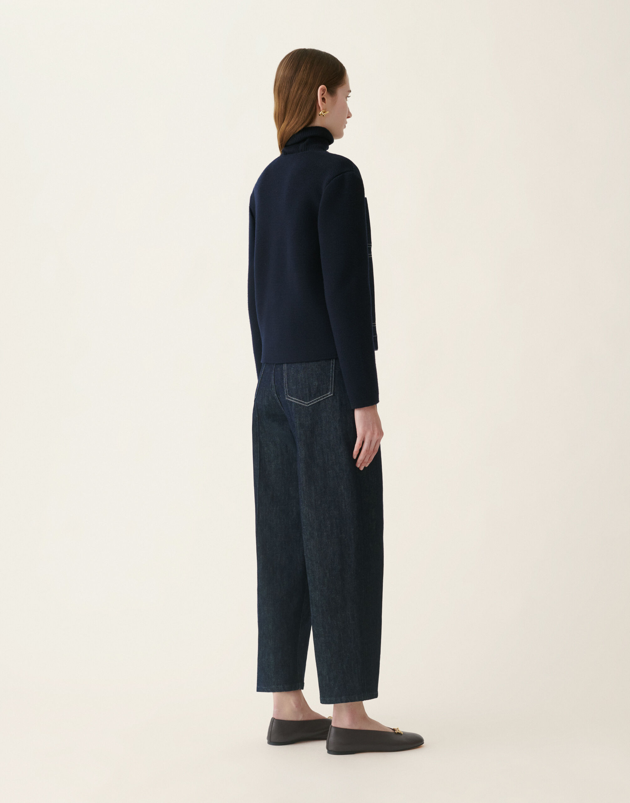 Fabiana Filippi Blouson en denim et maille, bleu nuit Bleu nuit GCD216F160M3580000