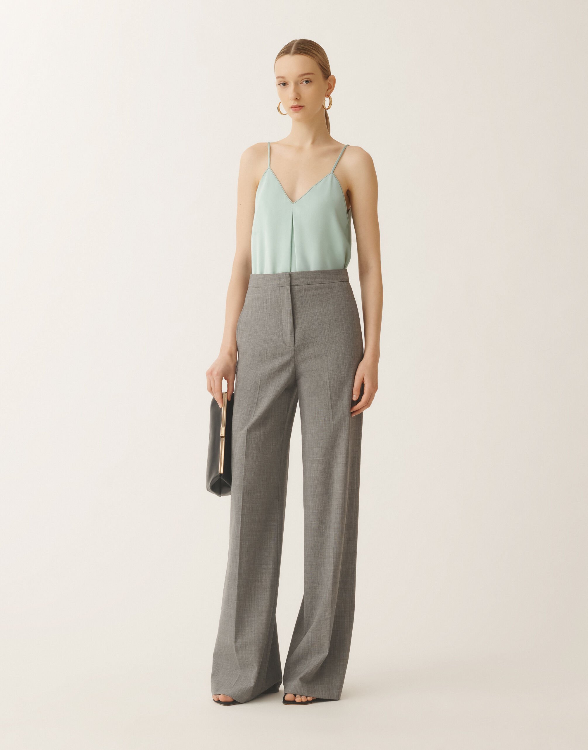 Fabiana Filippi Viscose satin lingerie top, aqua green AQUAGREEN TPD275F609L4530000