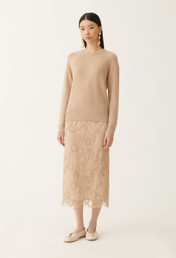 Fabiana Filippi Cashmere and silk sweater, beech BROWN MAD215F012N9000000