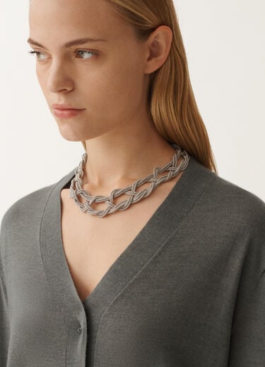 Fabiana Filippi Diamond wire crochet necklace, nickel SILVER BXD265A947L2690000