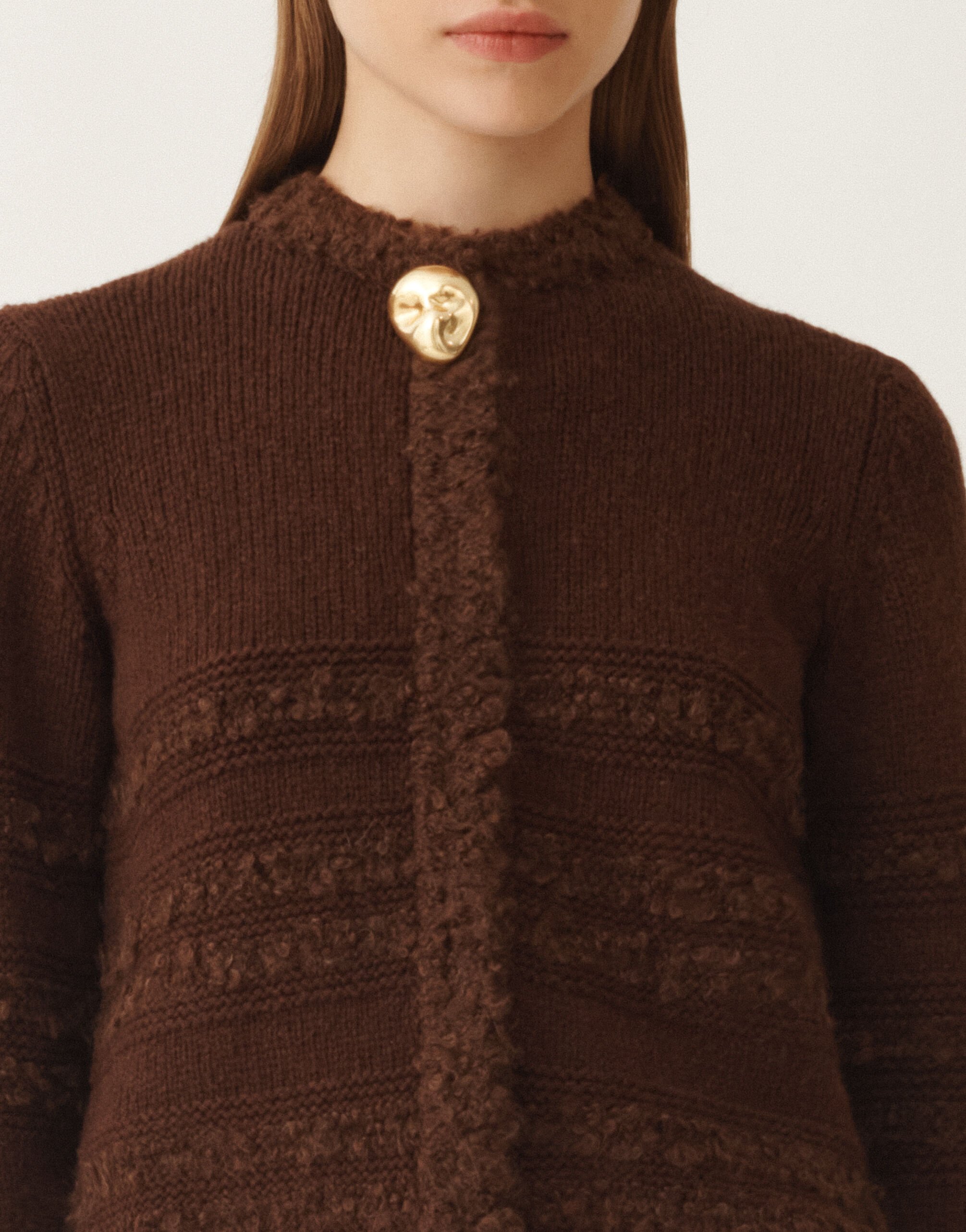 Fabiana Filippi Camel cardigan, ebony BROWN MAD215F126L5010000