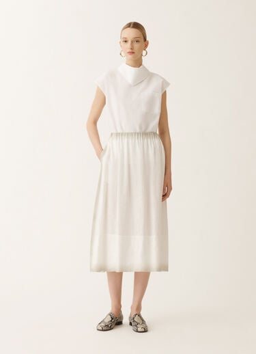 Fabiana Filippi Linen canvas skirt with gradient, white WHITE GND275F796L3780000