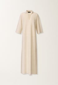 Fabiana Filippi Vestido tipo polo en lana, algodón y lurex, color crema Mantequilla ABD266F159L7660000