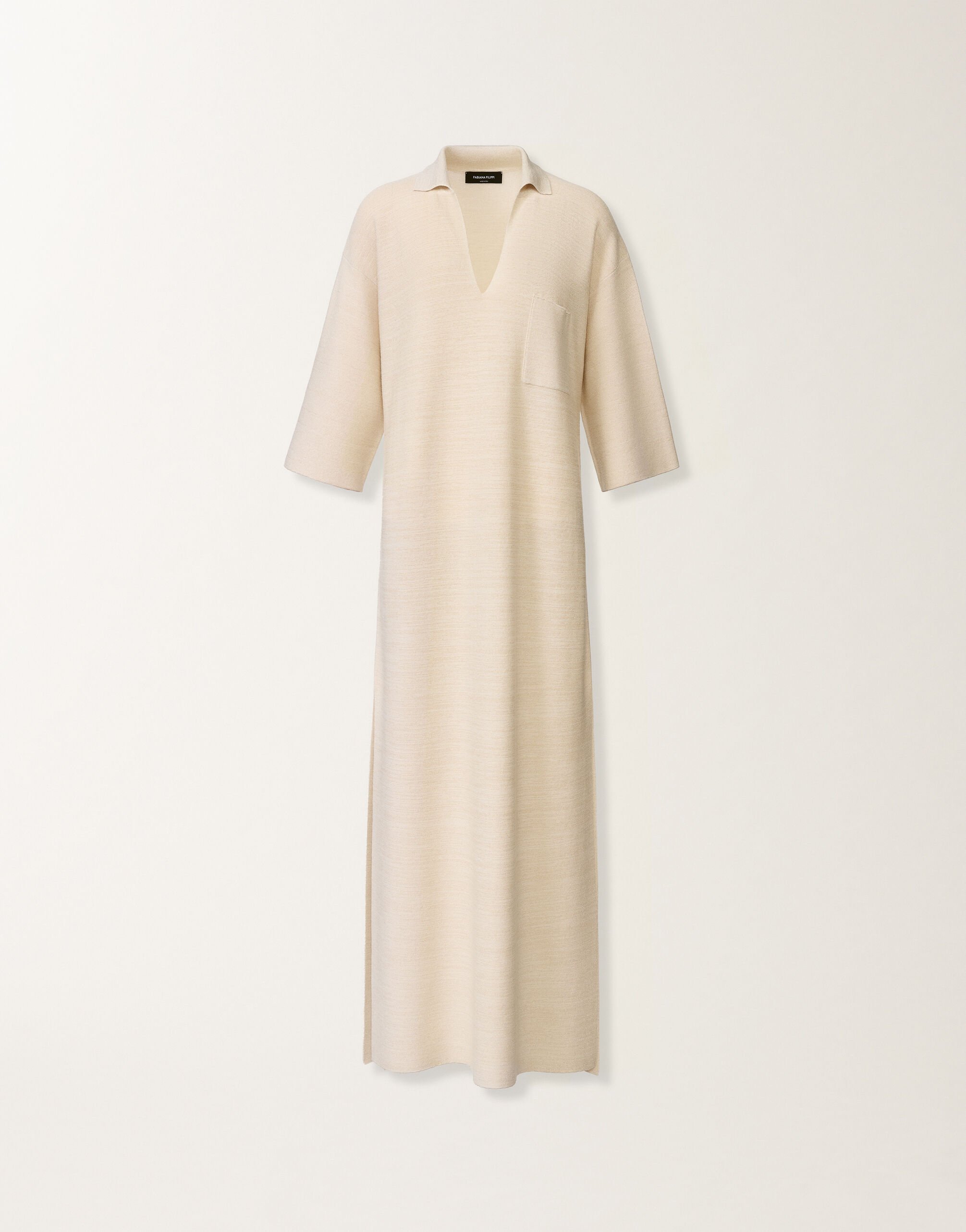 Fabiana Filippi Polo dress in wool, cotton, and lurex, butter Butter ABD266F159L7660000