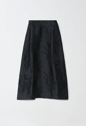 Fabiana Filippi FABULA VITAE FLARED SKIRT BLACK CTD214F382D7520000