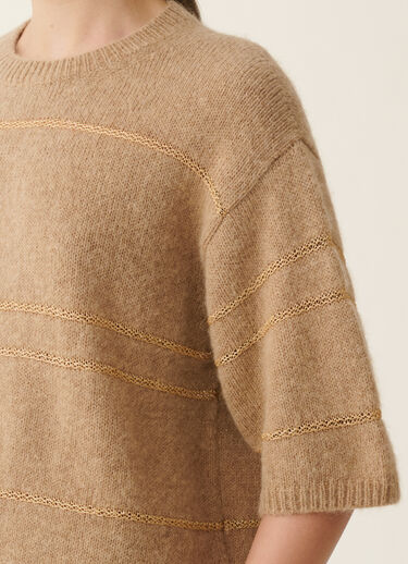 Striped Platinum and mohair sweater, beech Fabiana Filippi Striped Platinum and mohair sweater, beech Beech MAD226F388M4770000