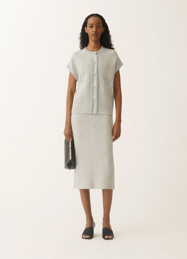Fabiana Filippi Lurex knit tweed skirt, aqua green and vanilla VANILLA/AQUAGREEN GND275F778L3660000