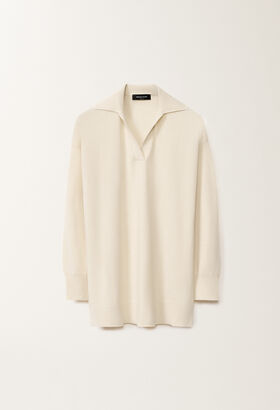 Fabiana Filippi COTTON WOOL OVERSIZED RUGBY SWEATER WITH FILO DIAMANTE BLACK MAD265F038L1610000