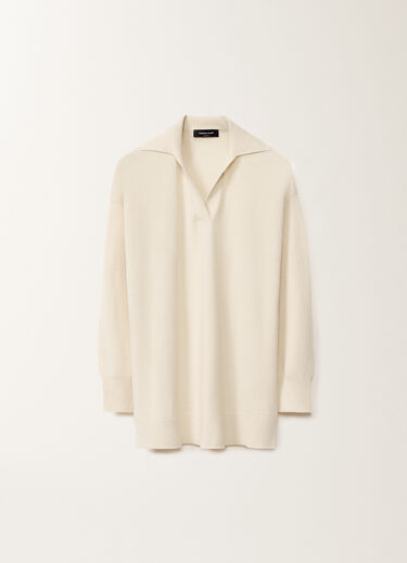 Fabiana Filippi Pullover aus Wolle und Baumwolle, vanillefarben WEISS MAD265F041L1620000