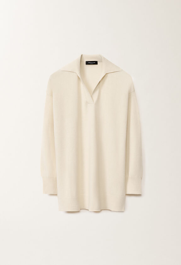 Fabiana Filippi Wool and cotton sweater, vanilla WHITE MAD265F041L1620000