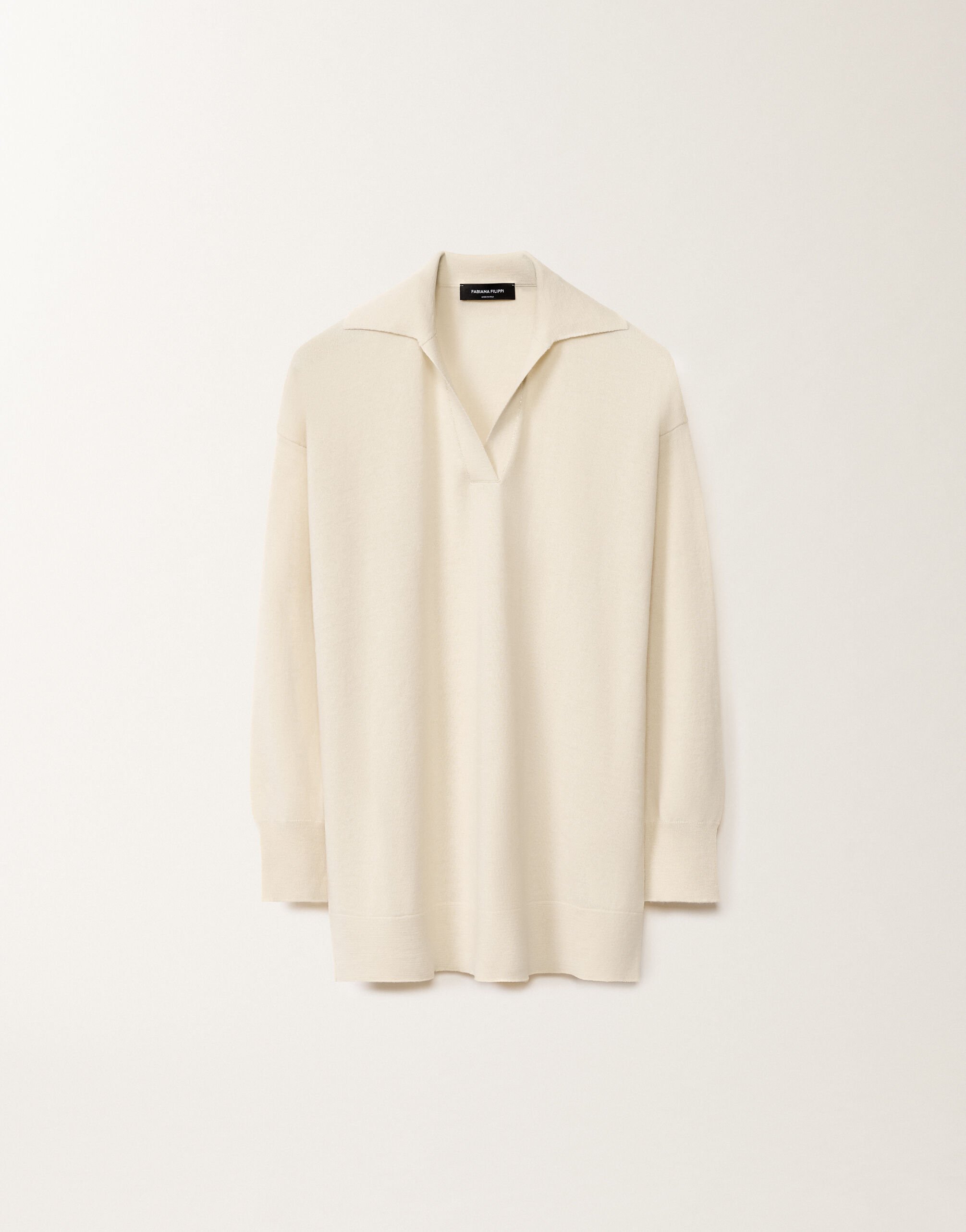 Fabiana Filippi Pullover aus Wolle und Baumwolle, vanillefarben WEISS MAD265F041L1620000
