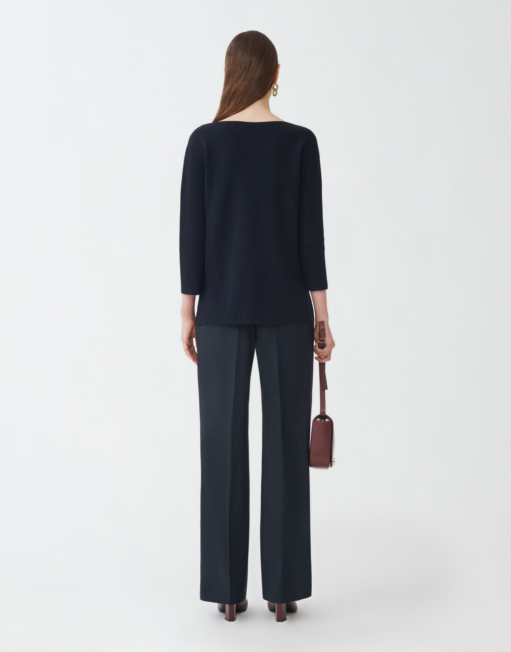 Fabiana Filippi Maglia in lana e cotone, blu notte BLU NOTTE MAD264F018D510M417