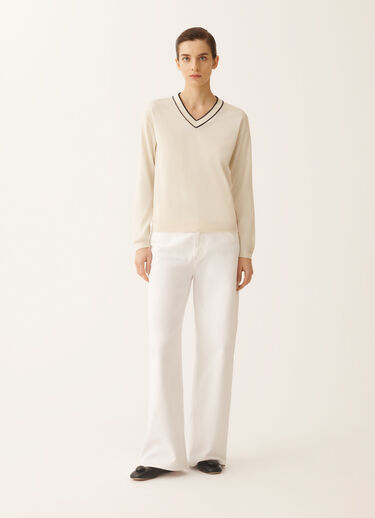 Pull en coton biologique, beurre et bleu nuit Fabiana Filippi Pull en coton biologique, beurre et bleu nuit BLEU NUIT MAD276F060M1810000