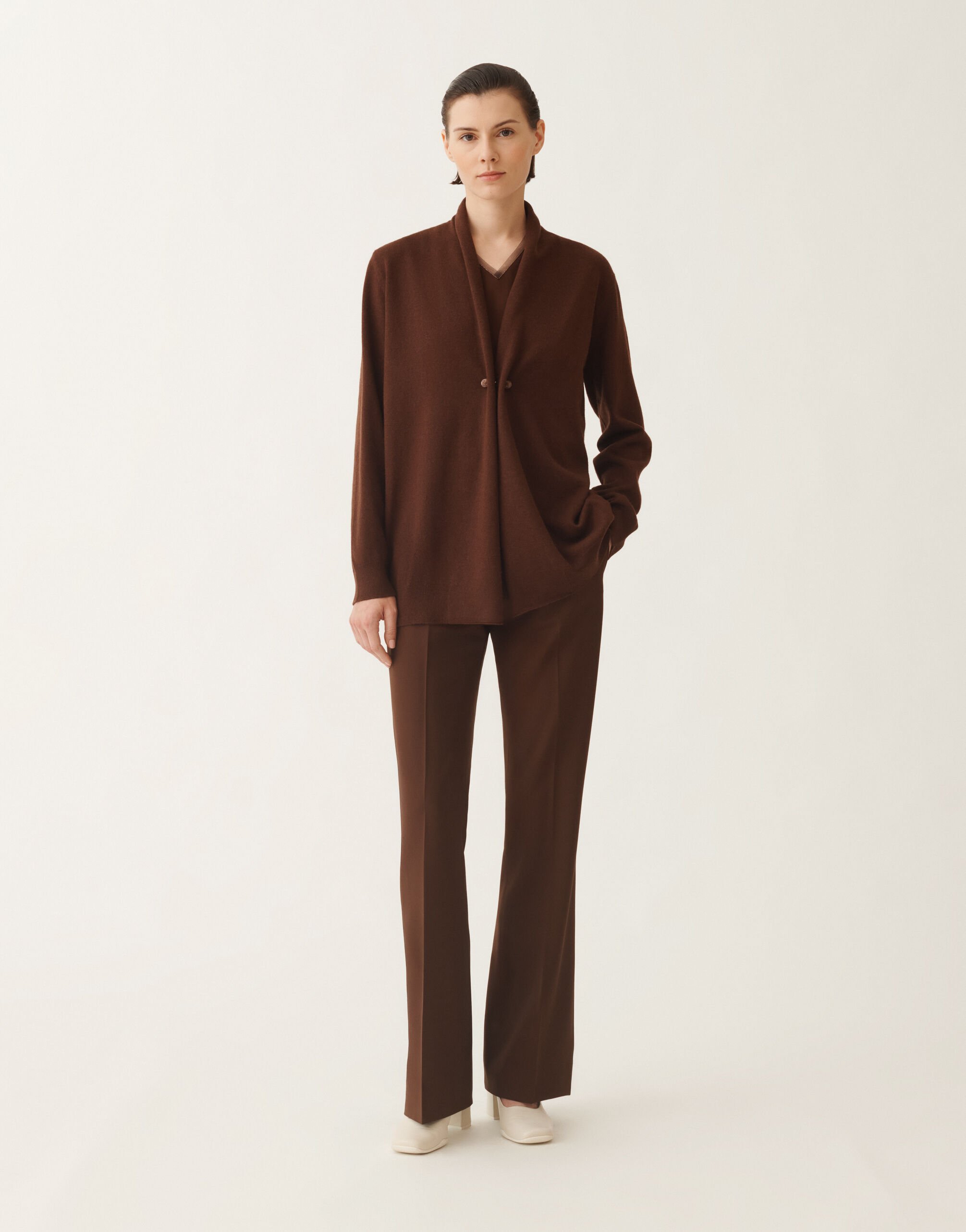 Fabiana Filippi Cardigan aus Platinum, ebenholzbraun Braun MAD215F059L5170000