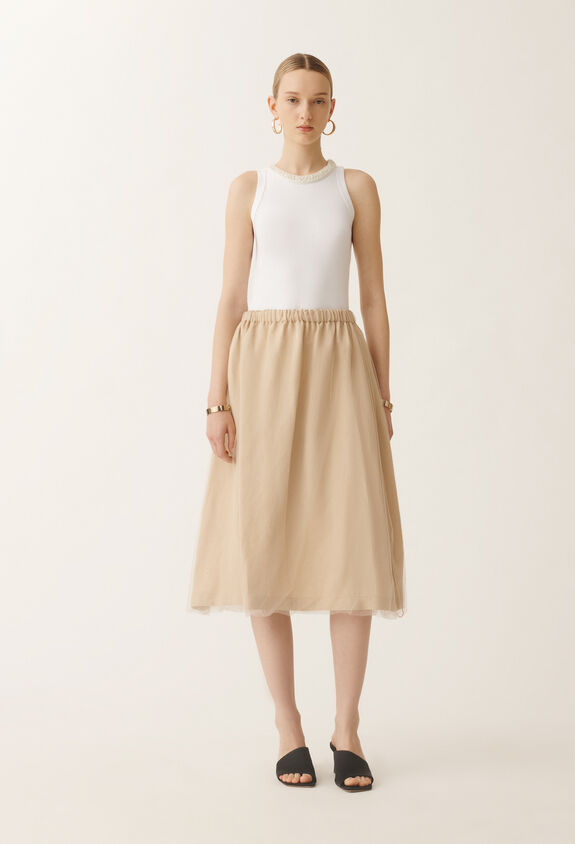 Fabiana Filippi Jupe en lin et viscose, sable SABLE GND275F848L3540000