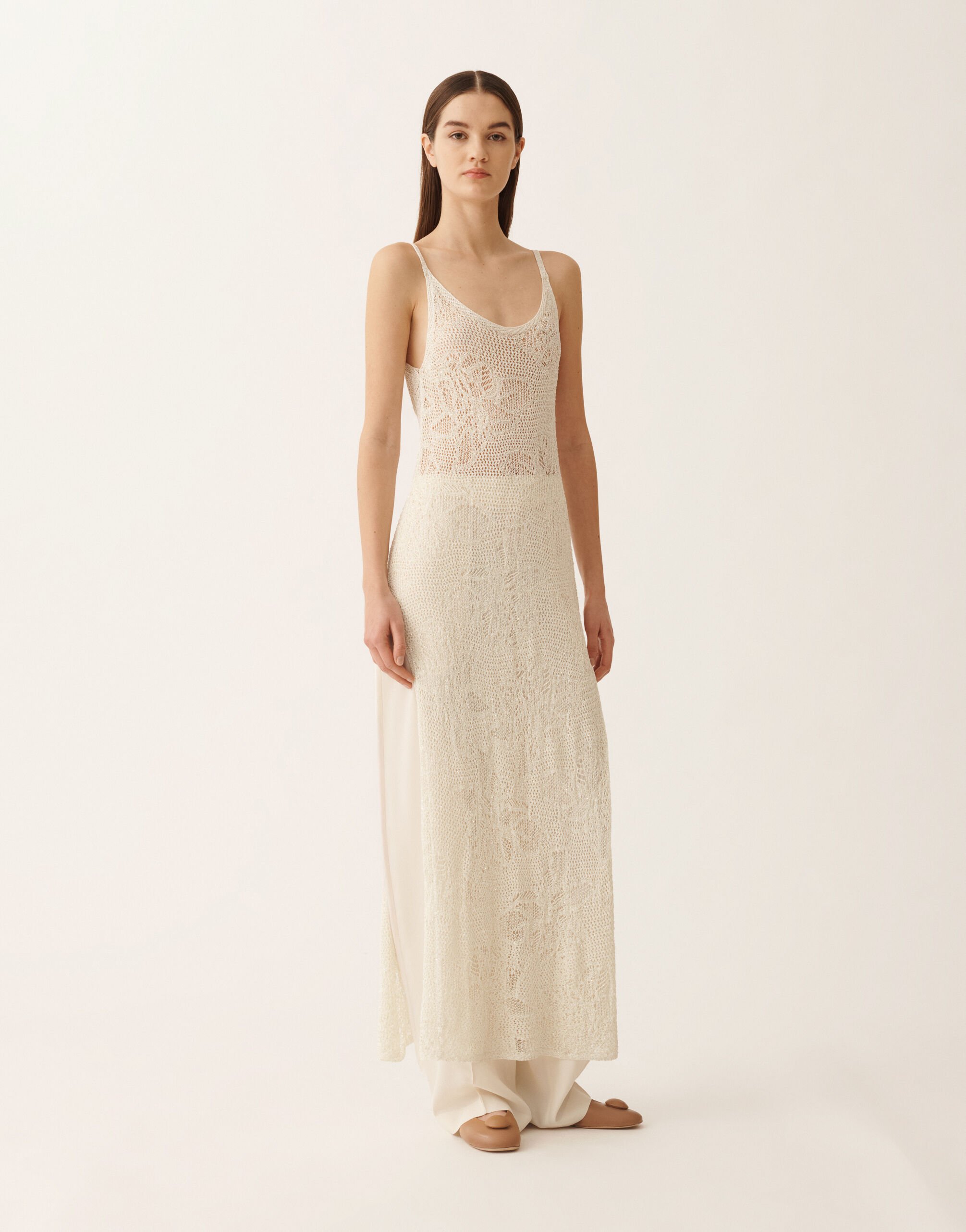 Fabiana Filippi Haut de lingerie en micro-paillettes, mastic MASTIC MAD276F648D8640000