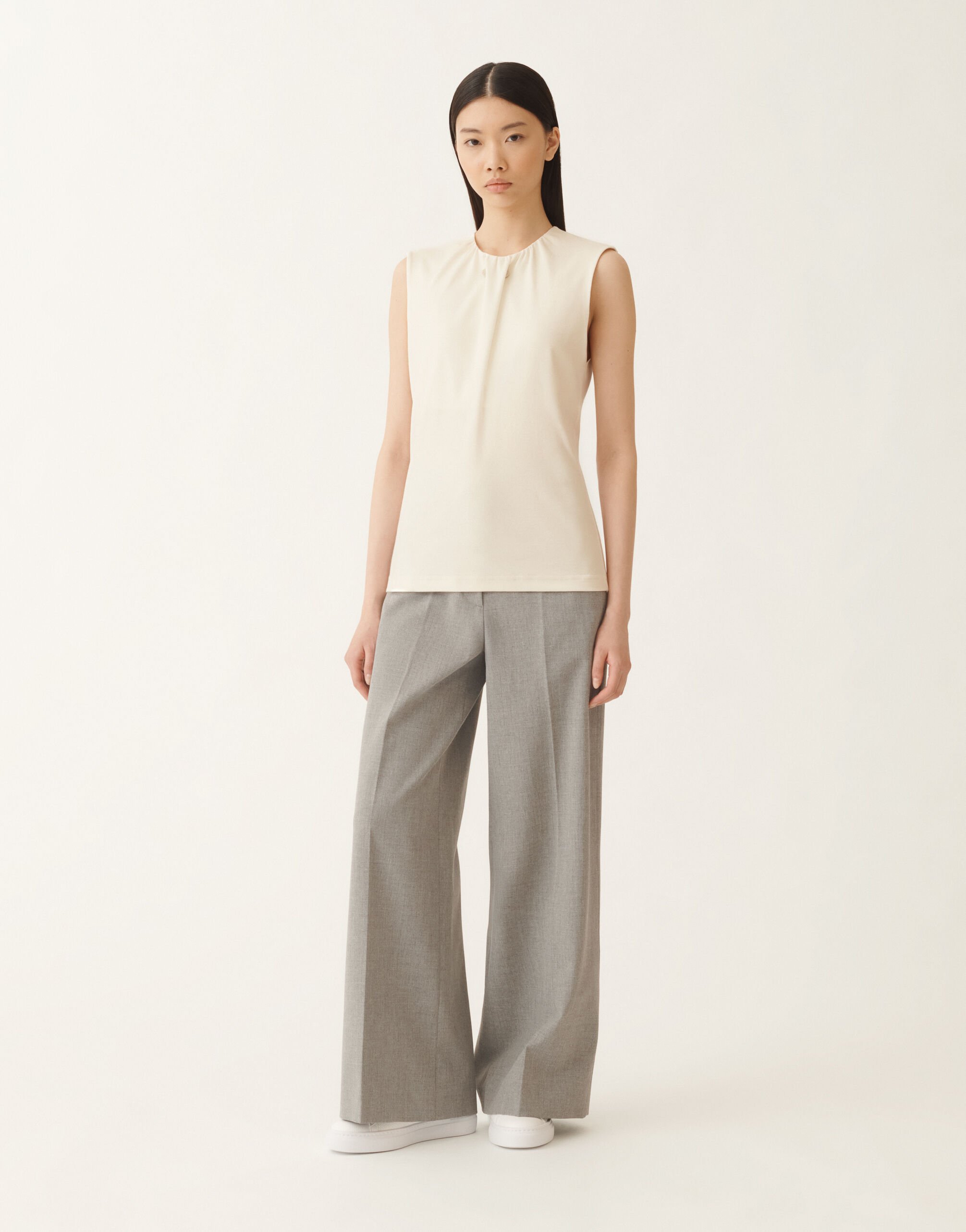 Tanktop aus Jersey, buttergelb Fabiana Filippi Tanktop aus Jersey, buttergelb Weiß JED215F377L5420000