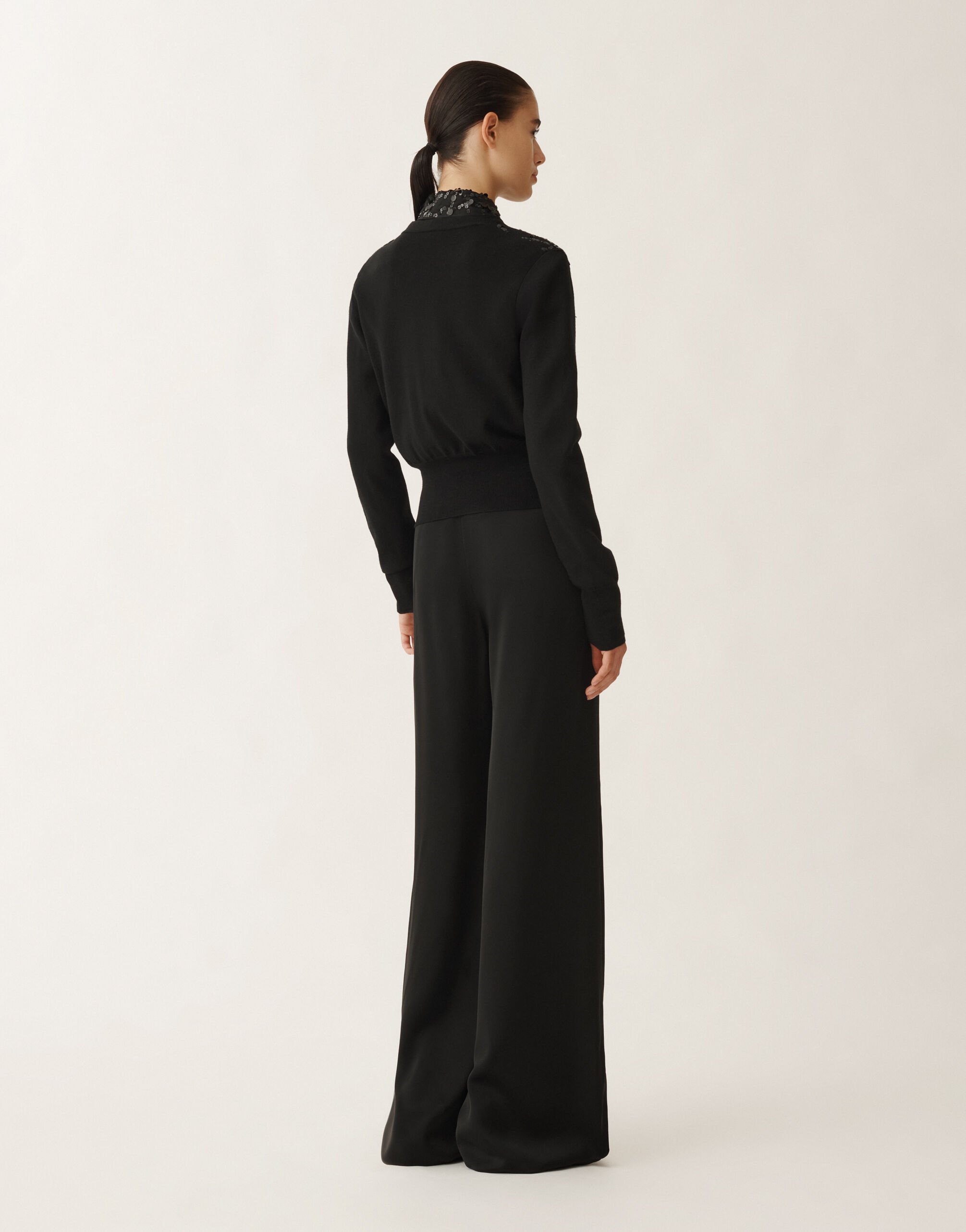 Fabiana Filippi Wool and cotton cardigan, black BLACK MAD265F038L1630000