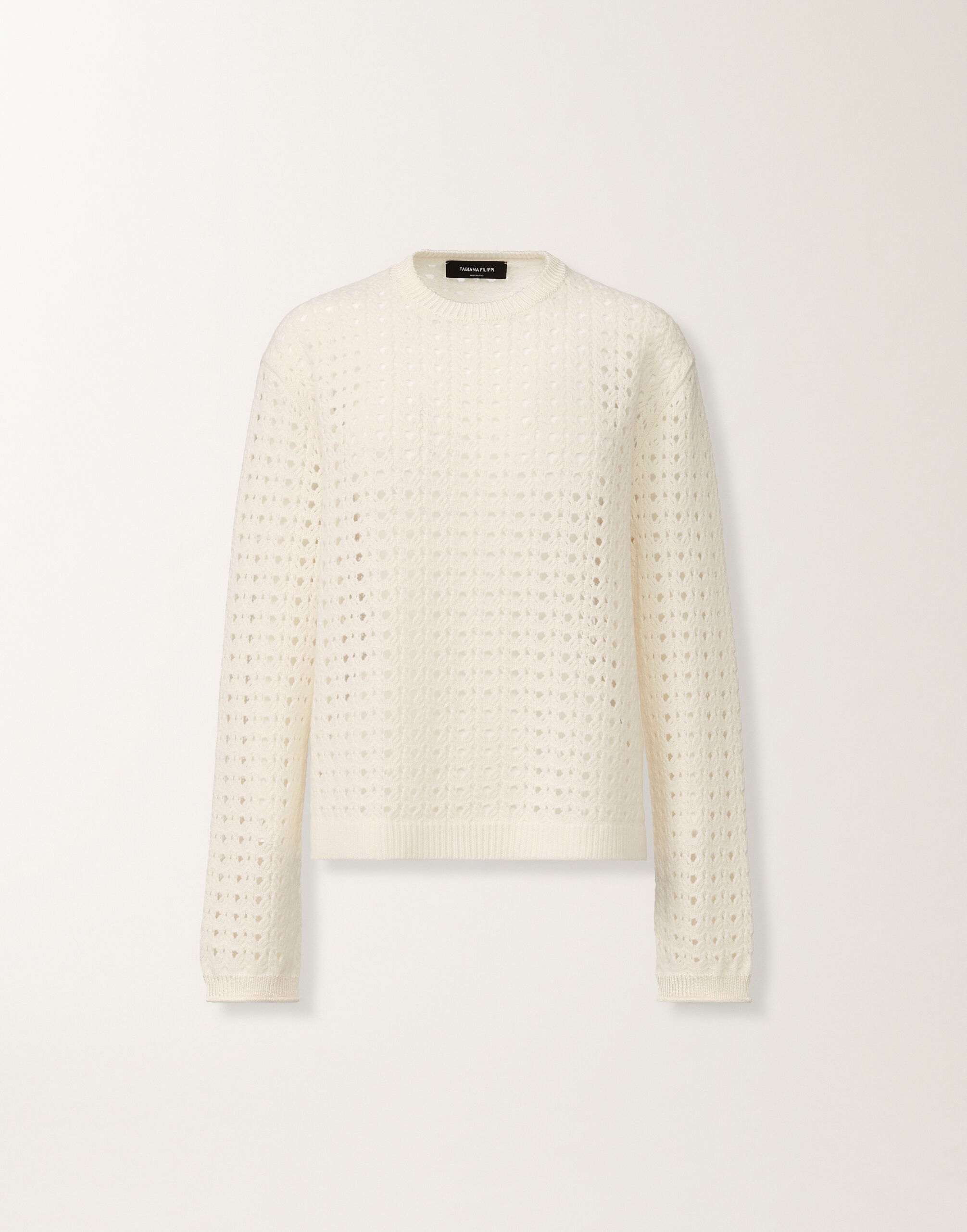 Fabiana Filippi Maglia in Platinum, rafia BIANCO MAD215F039L5050000