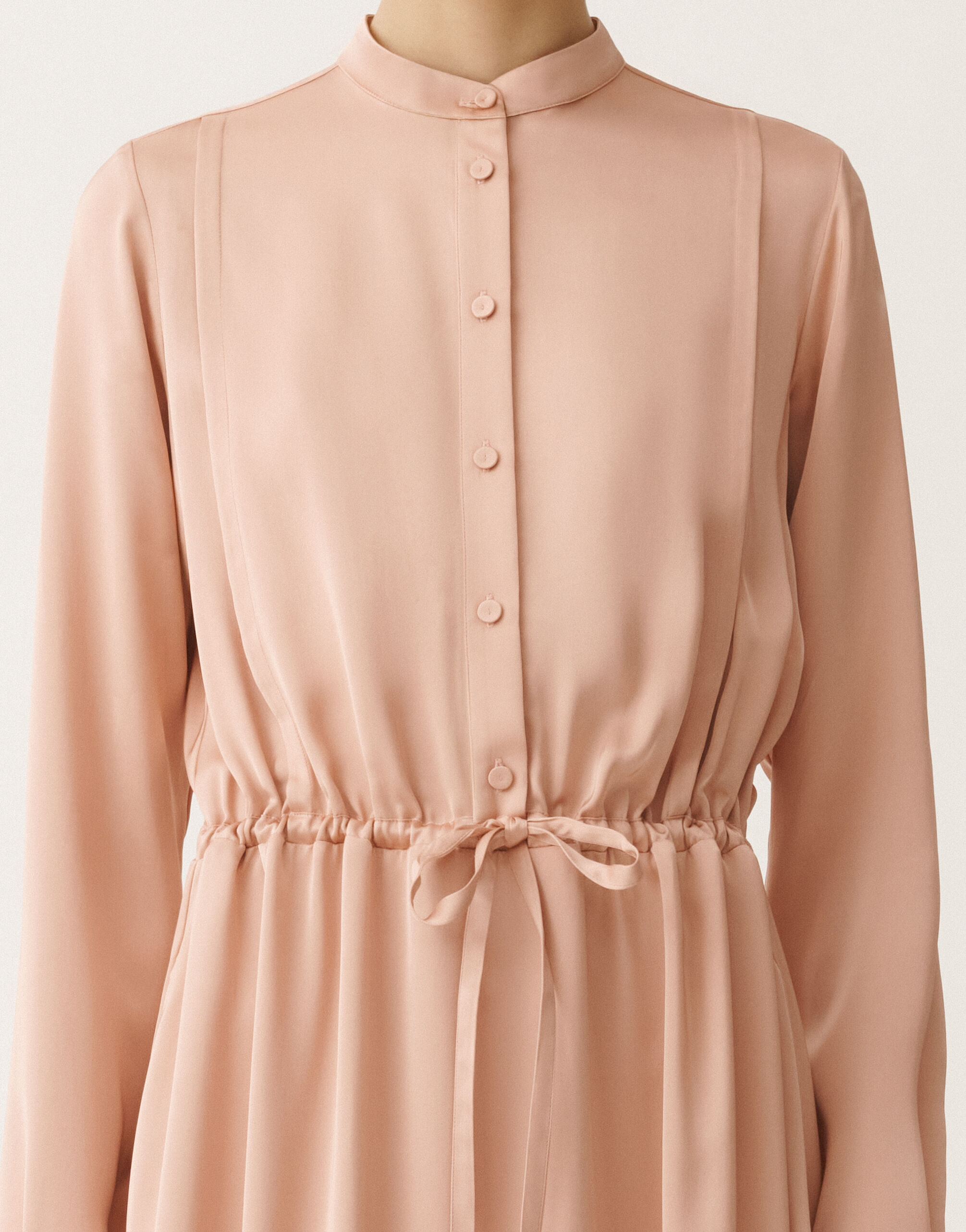 Fabiana Filippi Langes Blusenkleid aus Satin in Viskose, blush ROSA ABD265F206D6230000