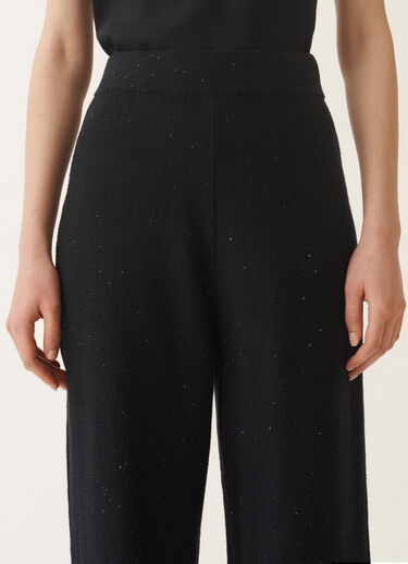 Fabiana Filippi Cotton and linen trousers with sequins, midnight blue BLUE PAD265F351D2730000