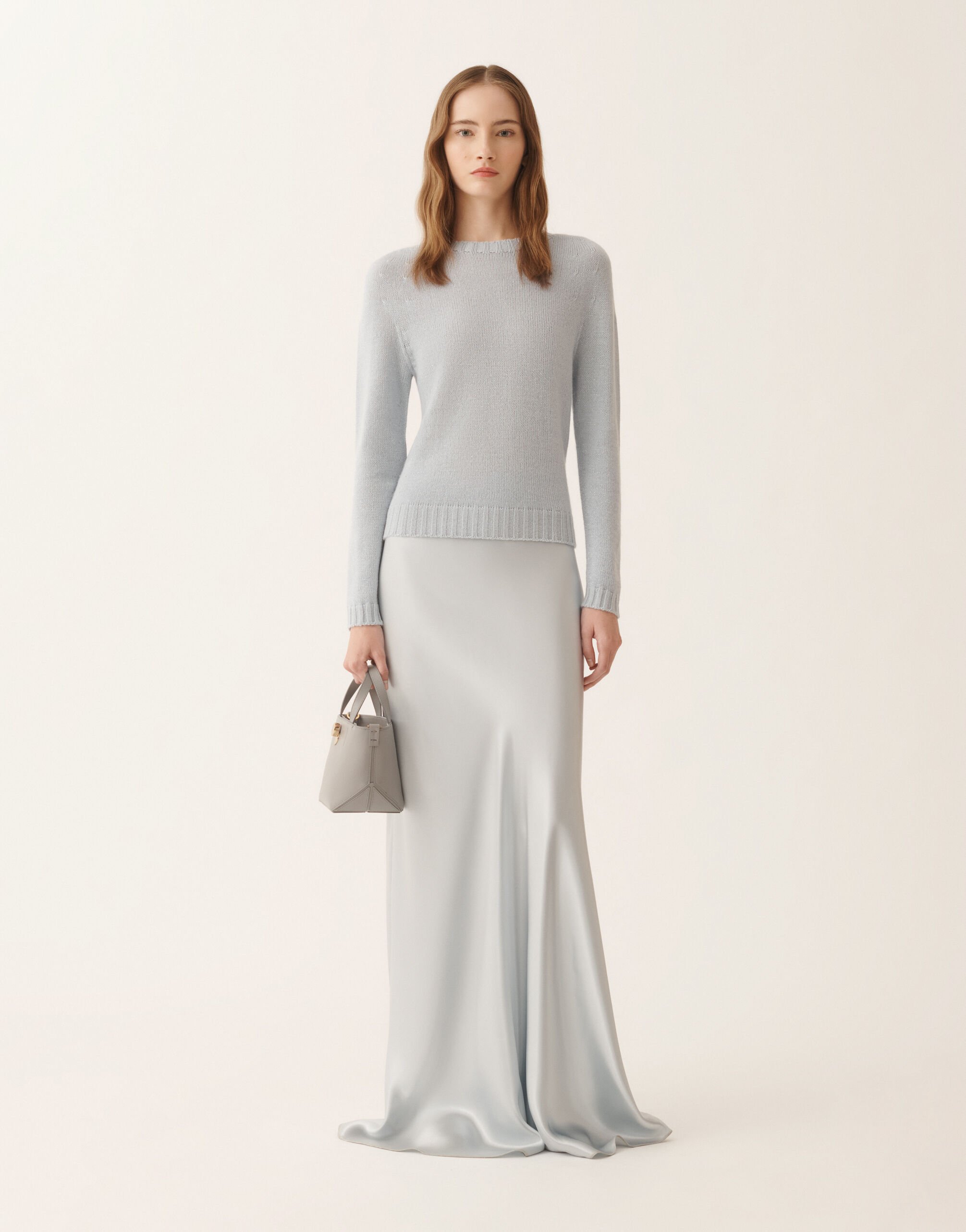 Platinum sweater with lurex, aqua for Women | Fabiana Filippi®