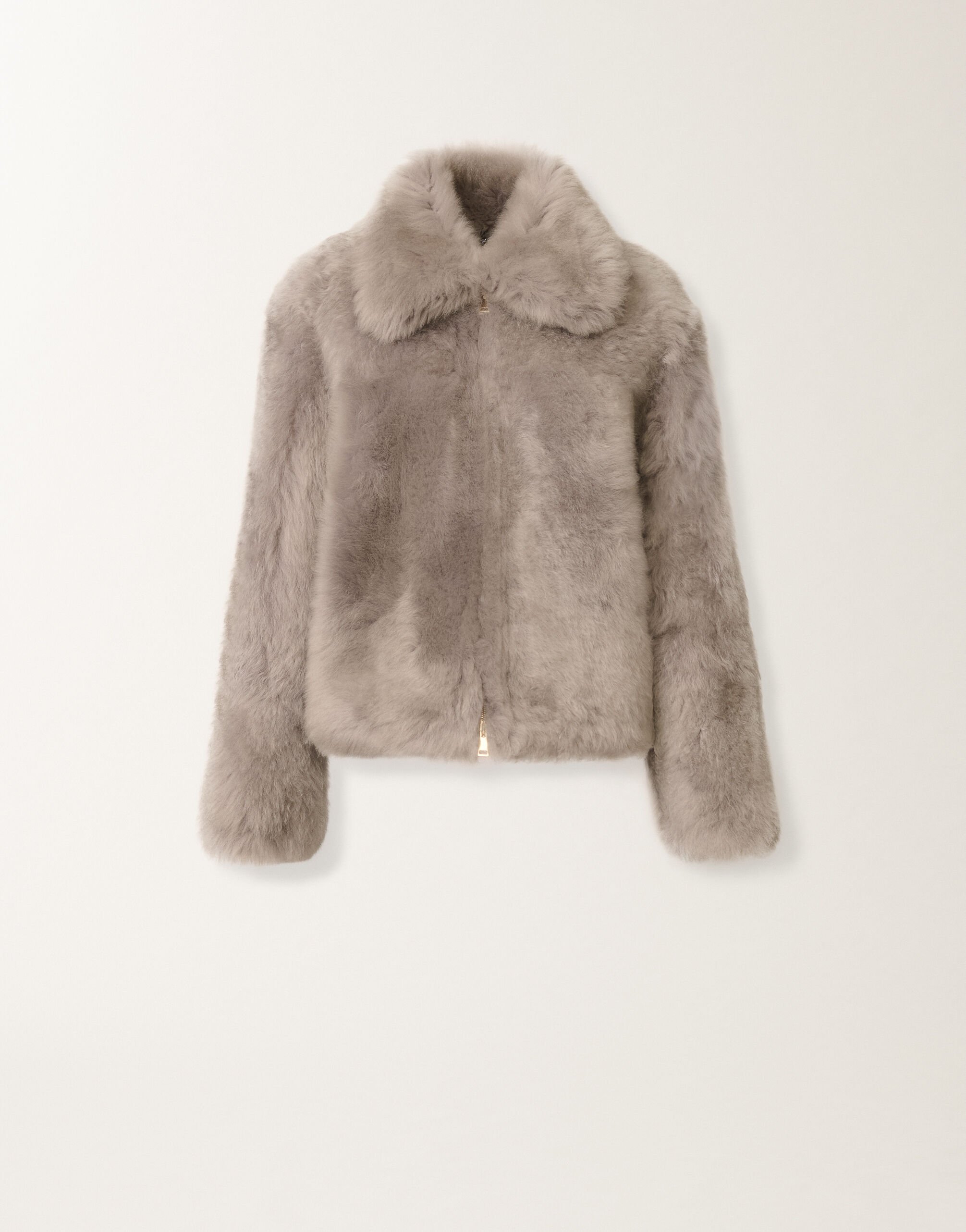 Fabiana Filippi Brushed shearling coat, rock Grey PLD225F713L6470000