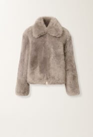 Fabiana Filippi Gebürsteter Shearling-Mantel, Fels Grau PLD225F713L6470000