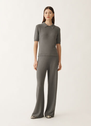 Fabiana Filippi Cotton and linen sweater with sequins, lead GREY MAD265F004D2730000