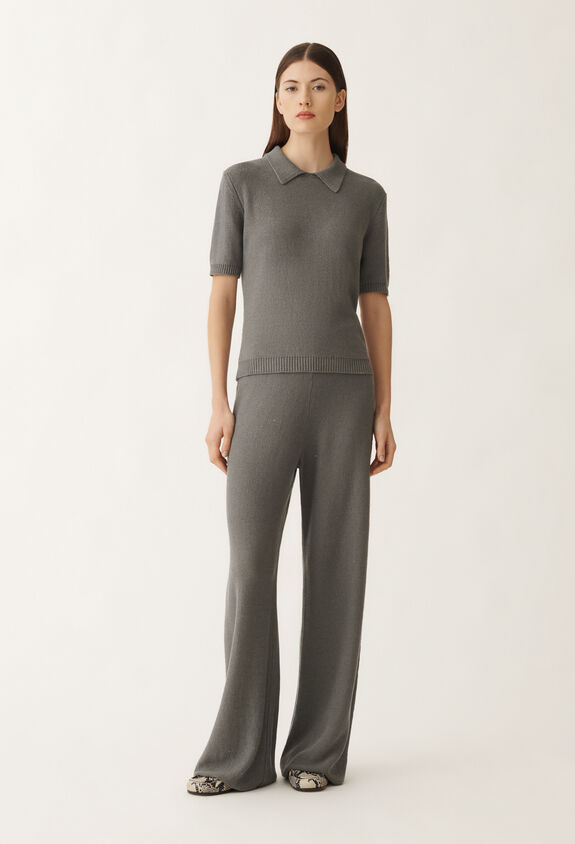 Fabiana Filippi Cotton and linen sweater with sequins, lead GREY MAD265F004D2730000