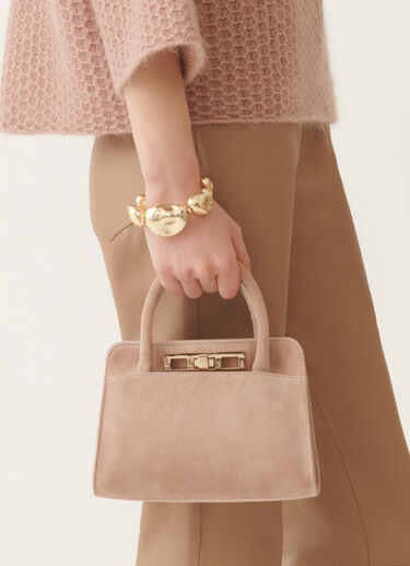 Fabiana Filippi Small suede handbag, smoke pink PINK BGD215A853L8070000
