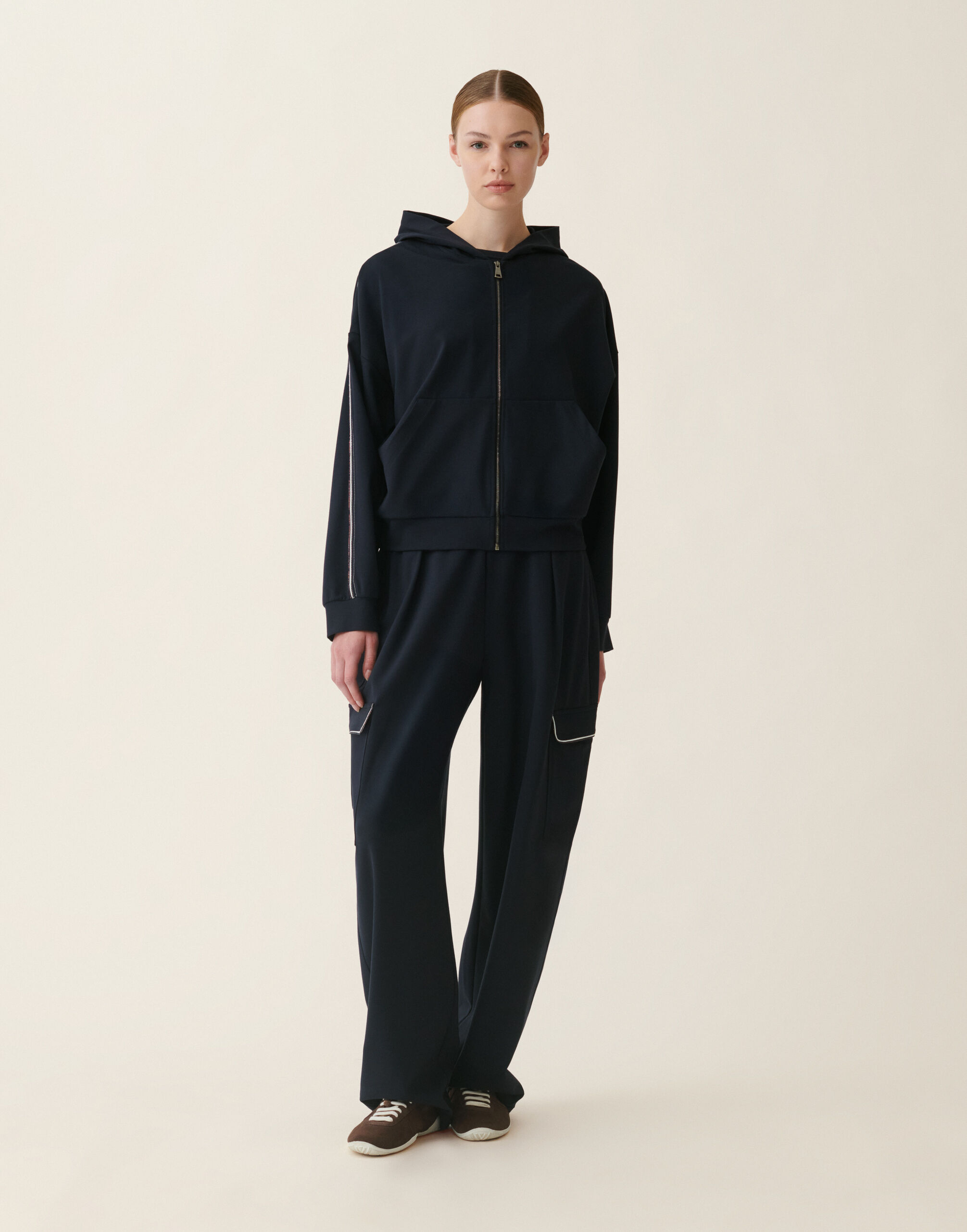 Fabiana Filippi Sweat en jersey point Milano, bleu nuit Bleu nuit JED216F263M3100000