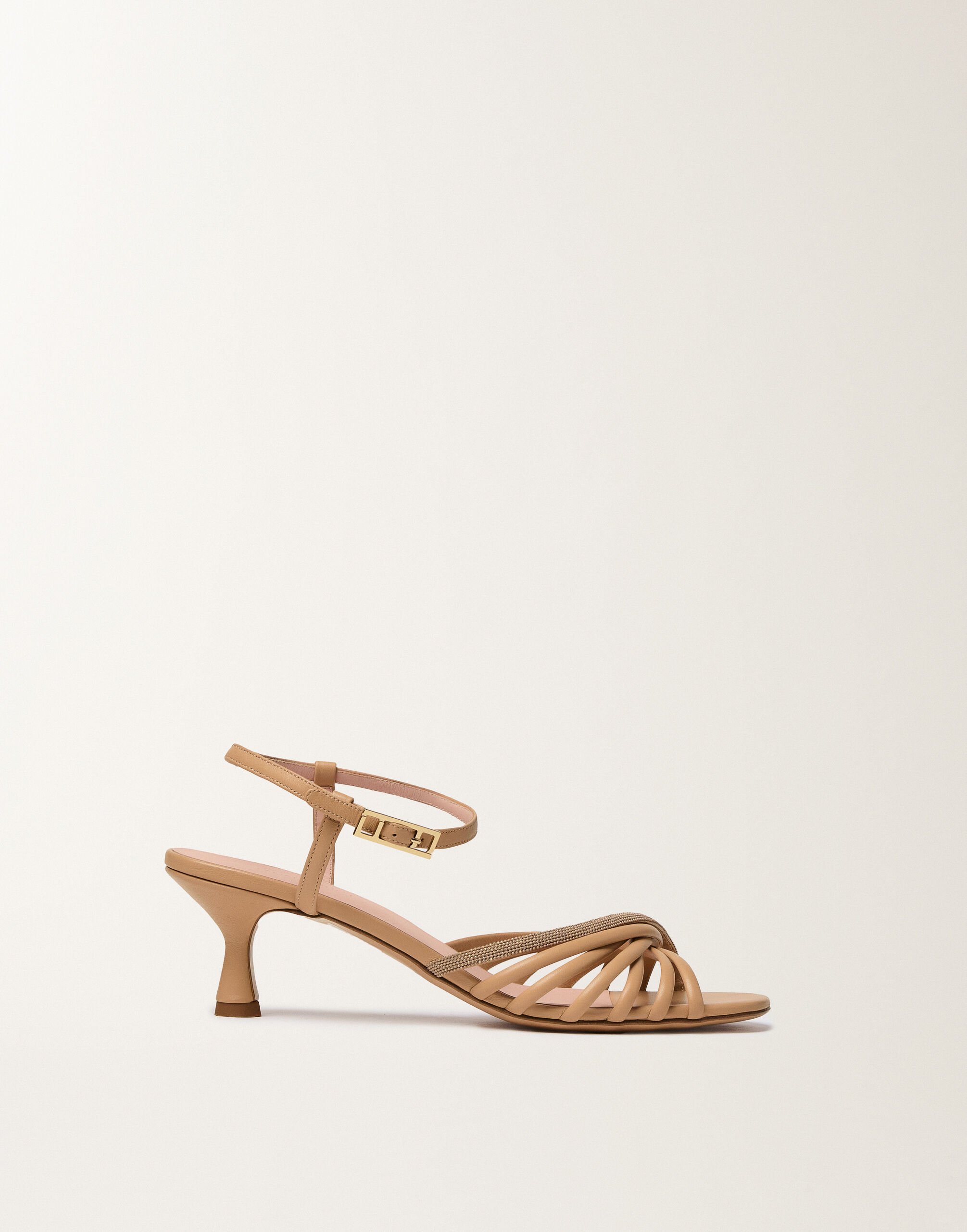 Fabiana Filippi Nappa leather sandal with heel, maple ACER ASD276A869M0120000