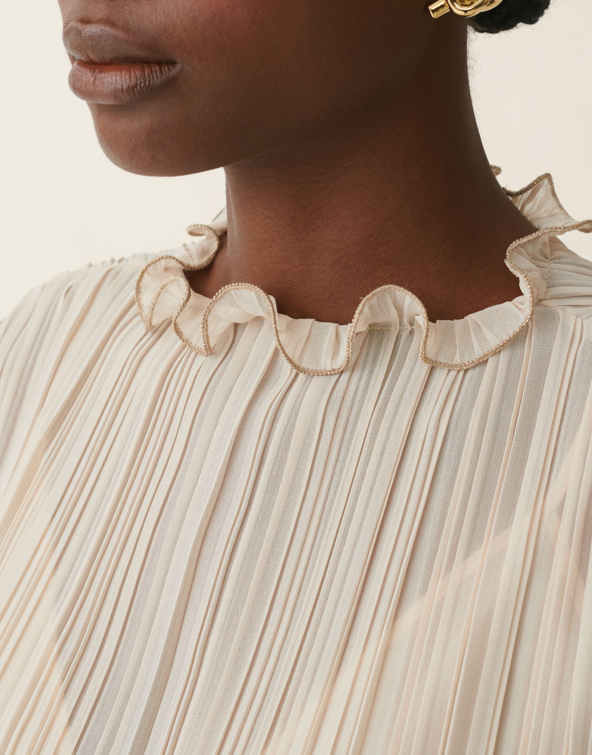 Fabiana Filippi Top plissé, beige Beige TPD216F250M3510000