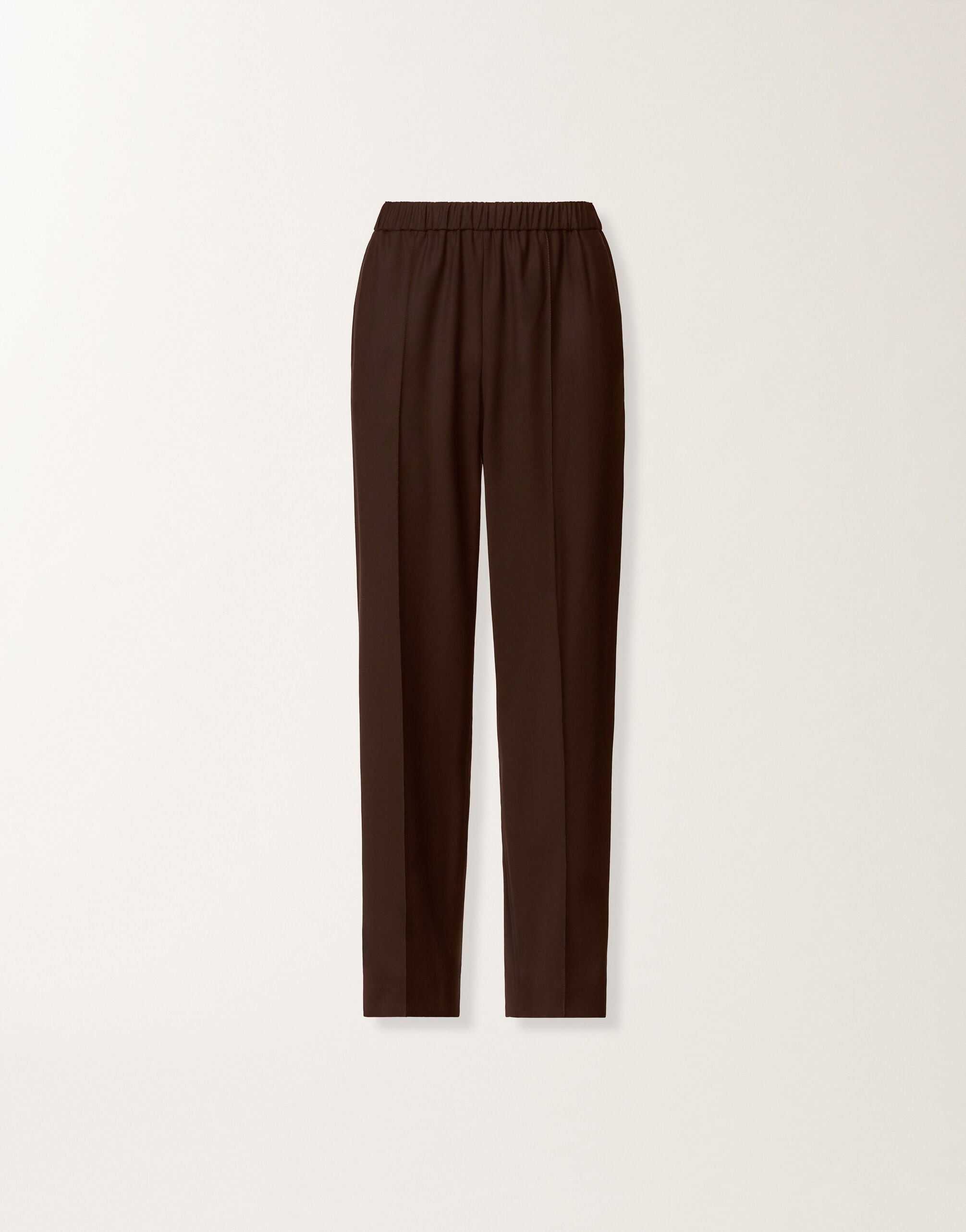 Fabiana Filippi Hose Gubbio aus kühler Wolle, Ebenholz Beige PAD215F322L5230000