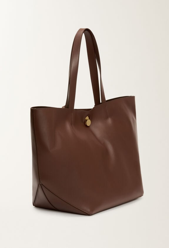 Fabiana Filippi Eclissi smooth nappa leather tote bag, ebony BROWN BGD215A906L8020000