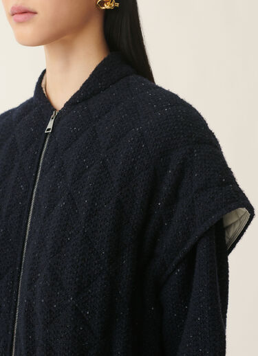 Fabiana Filippi Cape en Platinum et paillettes, bleu nuit Bleu nuit CTD216F183M3270000