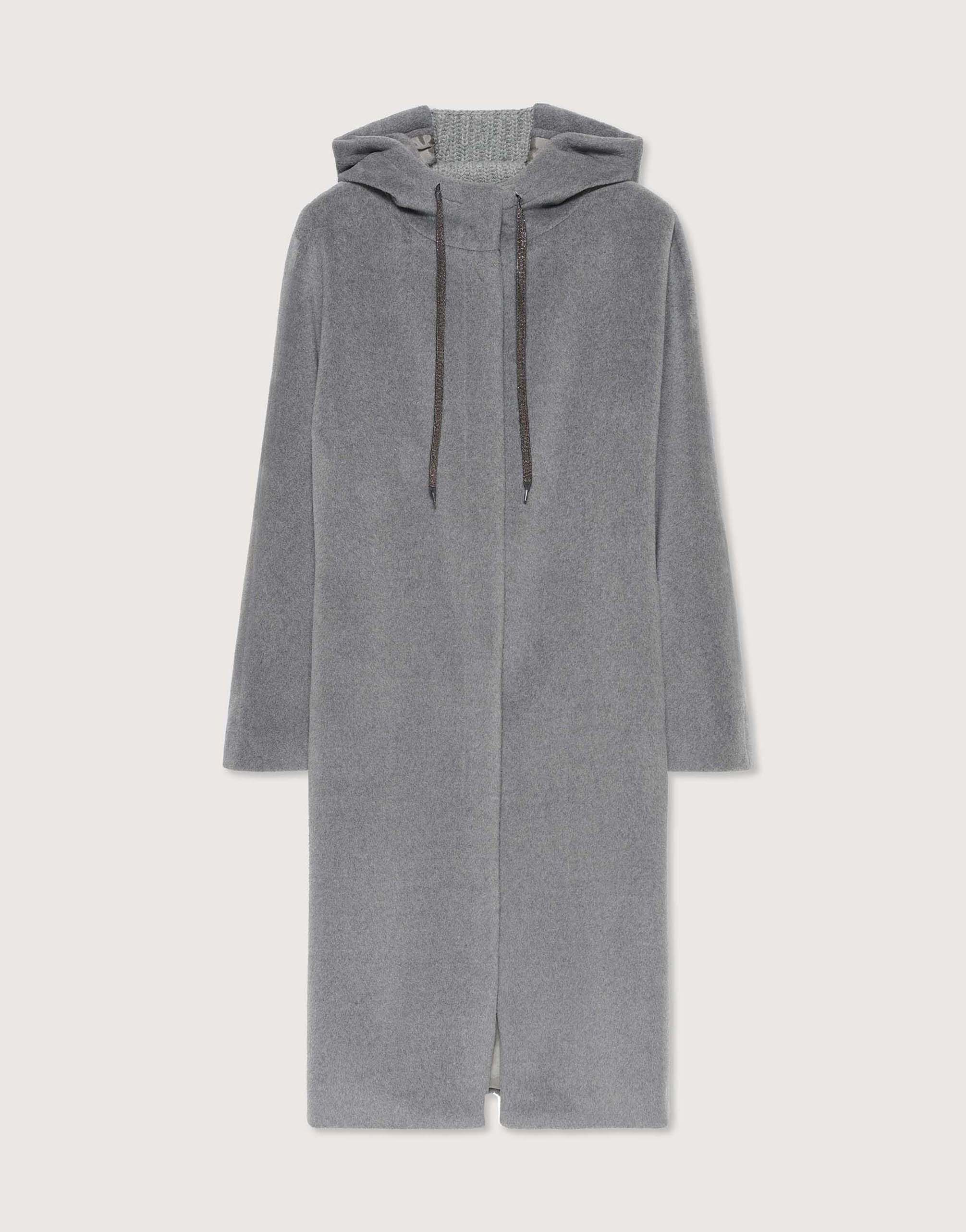 Abrigo store lana capucha