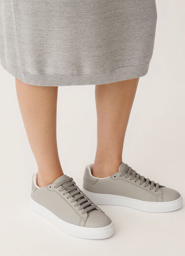 Fabiana Filippi Sneakers aus Leder mit Struktur, steingrau GRAU ASD265A939L2650000