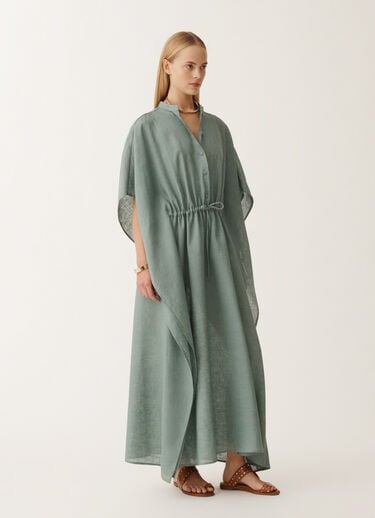 Fabiana Filippi Caftan en toile de lin, bleu pétrole TURQUOISE ABD275F538L3770000